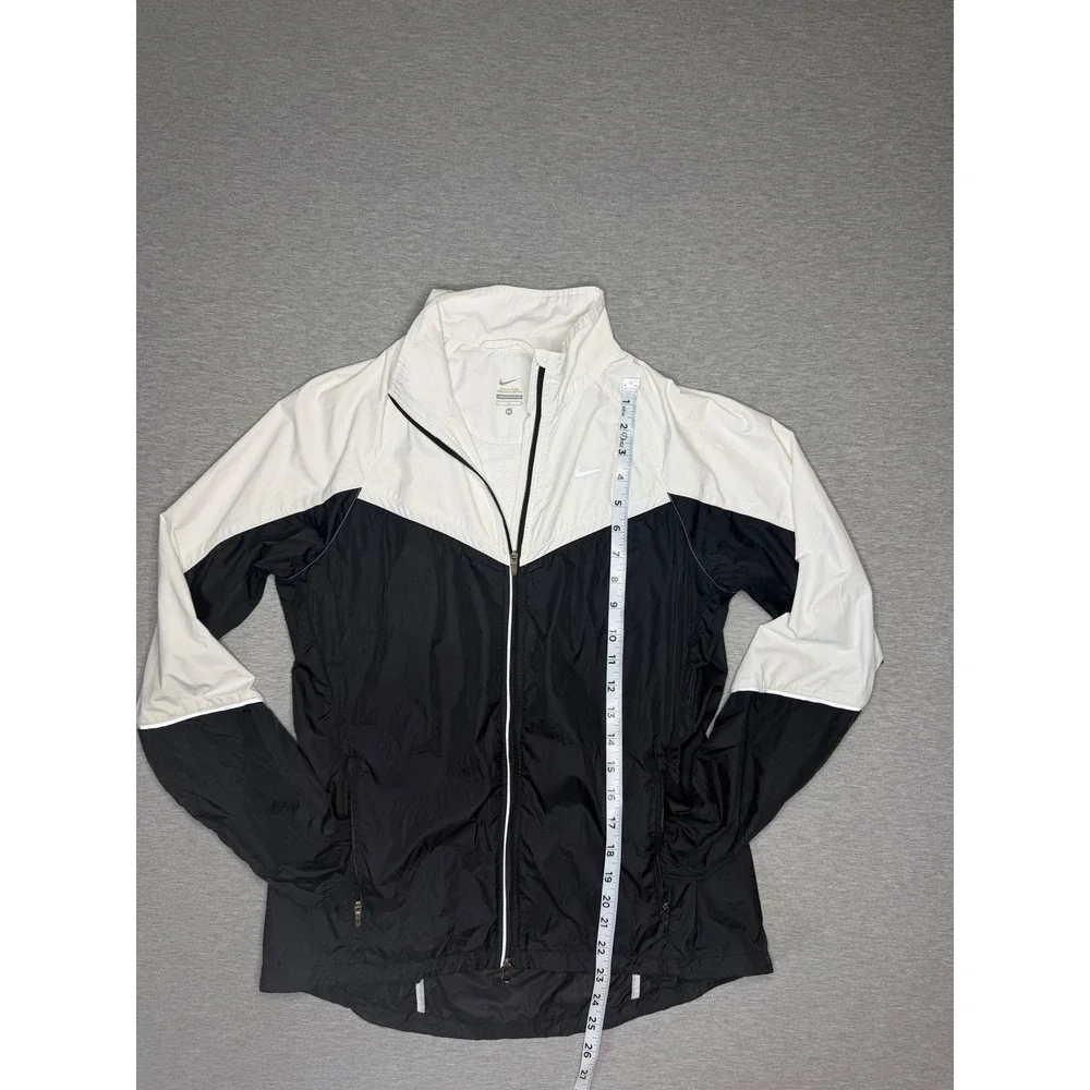 Nike Windrunner Women Black White Full Zip Running Jacket 405222-011 Medium - Picture 3 of 8